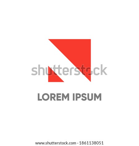 letter n logo with flat minimal and triangle concept.