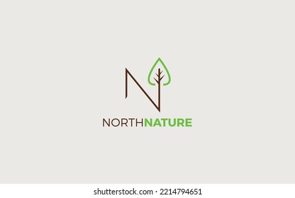 Letter N logo form a tree symbol	
