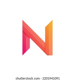 Letter N Logo Gradient Colorful Style for Company Business or Personal Branding