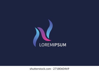 Diseño simple del gradiente del logotipo de la letra N. Negocios, marketing simple logo de Elementos.