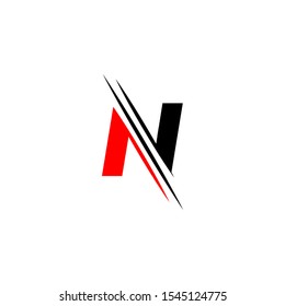 Letter N logo graphic elegant and unique sliced design template Vector