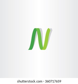letter n logo green logotype icon vector sign font