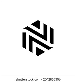 Letter N logo hexagon elegan design concept