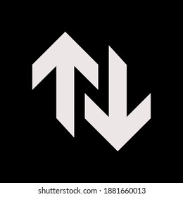 Letter N Logo With The Hidden Meaning Arrow Up And Down 