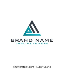 Letter A N logo icon design template elements