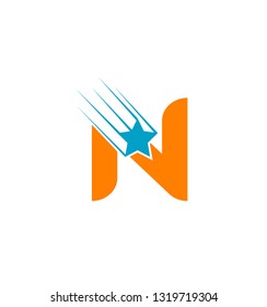 Letter n logo icon design template elements. Vector color sign
