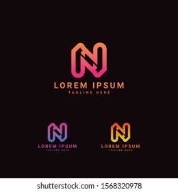 letter N logo icon design template elements