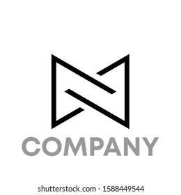 letter n logo icon design template sign