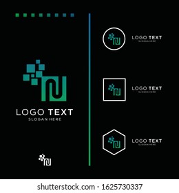 Letter N logo icon design template elements