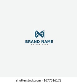 Elementos de plantilla de diseño de icono de logotipo de carta N