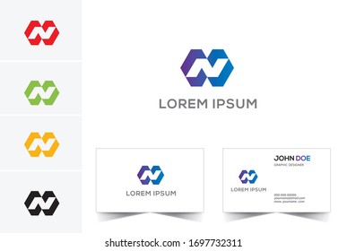 Letter N logo icon design template elements