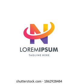 Letter N logo icon design template elements