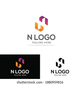 Letter N logo icon design template elements