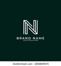 Elementos de plantilla de diseño de icono del logotipo de la letra N, monograma creativo, diseño gráfico creativo de símbolos