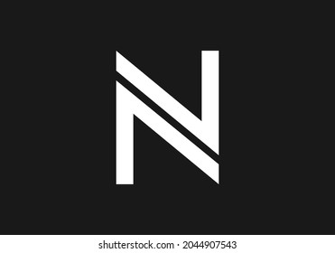 letter N logo icon design with blackbackground