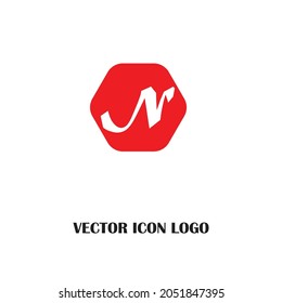 Letter N logo icon design template elements. RED