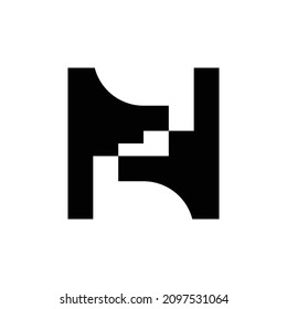 Logo de la letra N. Diseño de iconos. Elementos de plantilla. Logotipos abstractos geométricos