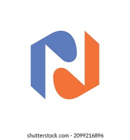Letter N logo. Icon design. Template elements. Geometric abstract logos
