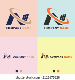 Letter N logo icon design template elements