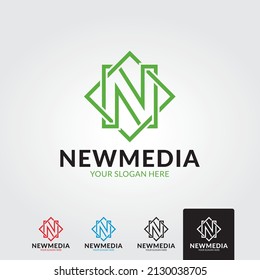 Letter N logo icon design template elements