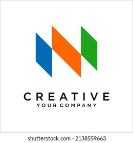 Elementos de plantilla de vector de diseño de icono de logotipo de letra N