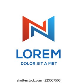 Letter N logo icon design template elements 