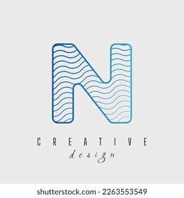 Letter N logo icon design template elements octagon