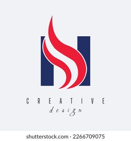 Letter N Logo Icon Design and Creative Cut Curved Shape Vector Illustration