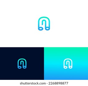 Elementos de plantilla de diseño de iconos de logotipo de letra N.