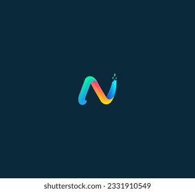 Letter N logo icon design template elements. 3D Colorful N letter logo.