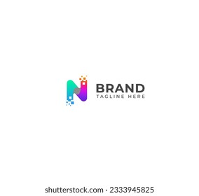 Letter N logo icon design template elements. Technology N letter logo.