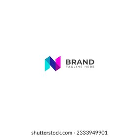 Elementos de plantilla de diseño de iconos de logotipo de letra N.