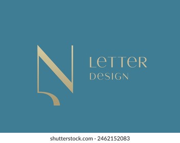 Letter N logo icon design. Classic style luxury monogram.