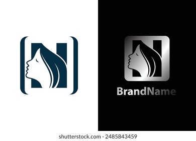 Letter N logo icon design template elements for your beauty salon or cosmetic logo identity.