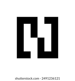 Logo de la letra N. Diseño de iconos. Elementos de Plantilla. Logos abstractos geométricos