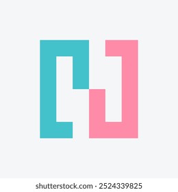 Letter N logo. Icon design. Template elements. Geometric abstract logos
