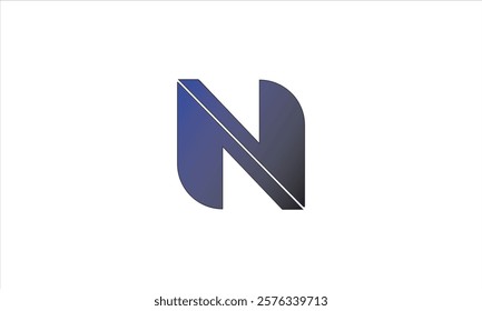 Letter N Logo Icon Design Template. Technology Abstract Connection Pyramid Triangle Vector Logotype.