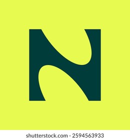 Letter N logo. Icon design. Template elements. Geometric abstract logos