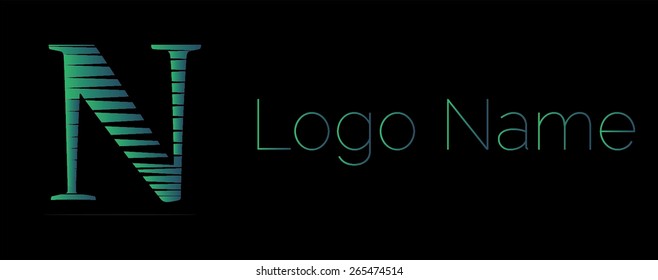 Letter N logo icon design template elements. Vector color sign.
