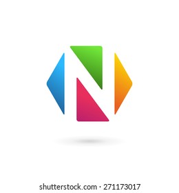 Letter N logo icon design template elements
