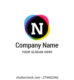 Letter N logo icon design | alphabet letter | Stylish Colorful typographic template elements | shiny icon template | corporate identity