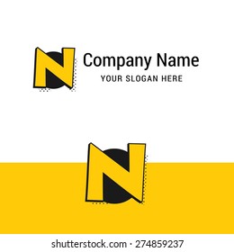 Letter n logo icon design | alphabet letter | Stylish yellow color corporate branding template design elements elements