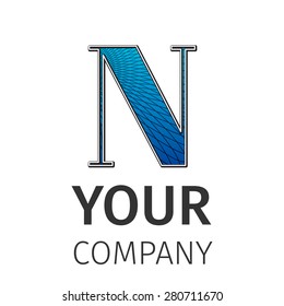 Letter N logo icon design template elements. Abstract guilloche Logo. Excellent vector illustration, EPS 10