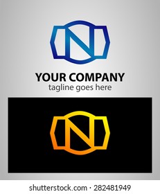 Letter n logo icon design template elements. Vector color sign
