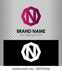 Letter n logo icon design template elements. Vector color sign
