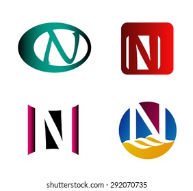 Letter n logo icon design template elements

