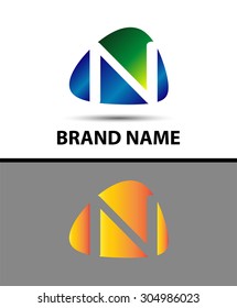 Letter n logo icon design template elements. Vector color sign
