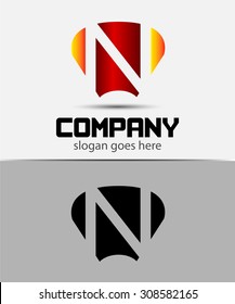 Letter N logo icon design template elements
