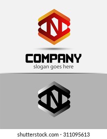 Letter N logo icon design template elements 