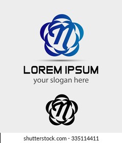 Letter n logo icon design template elements
